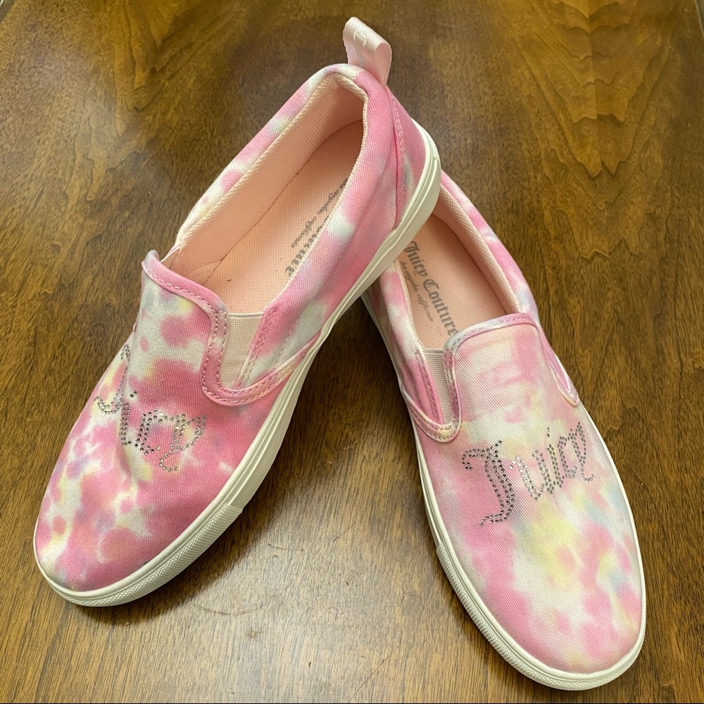Juicy Couture Women’s Pastel Pink Tie Dye Slip On Sneakers NWOT